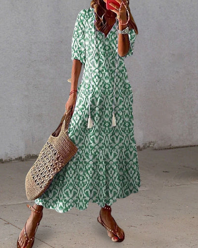 Robe Longue Fleurie Femme - Chic Maxi en Ligne A, Confort Élevé-5