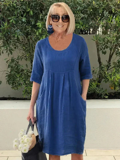 Bridget | Robe Longue Femme Lâche en Coton avec Poches-2