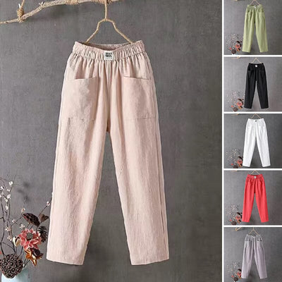 Emma | Pantalon Fluide Femme en Lin et Coton-3