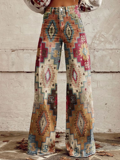 Armina | Pantalon boho vintage à jambe large