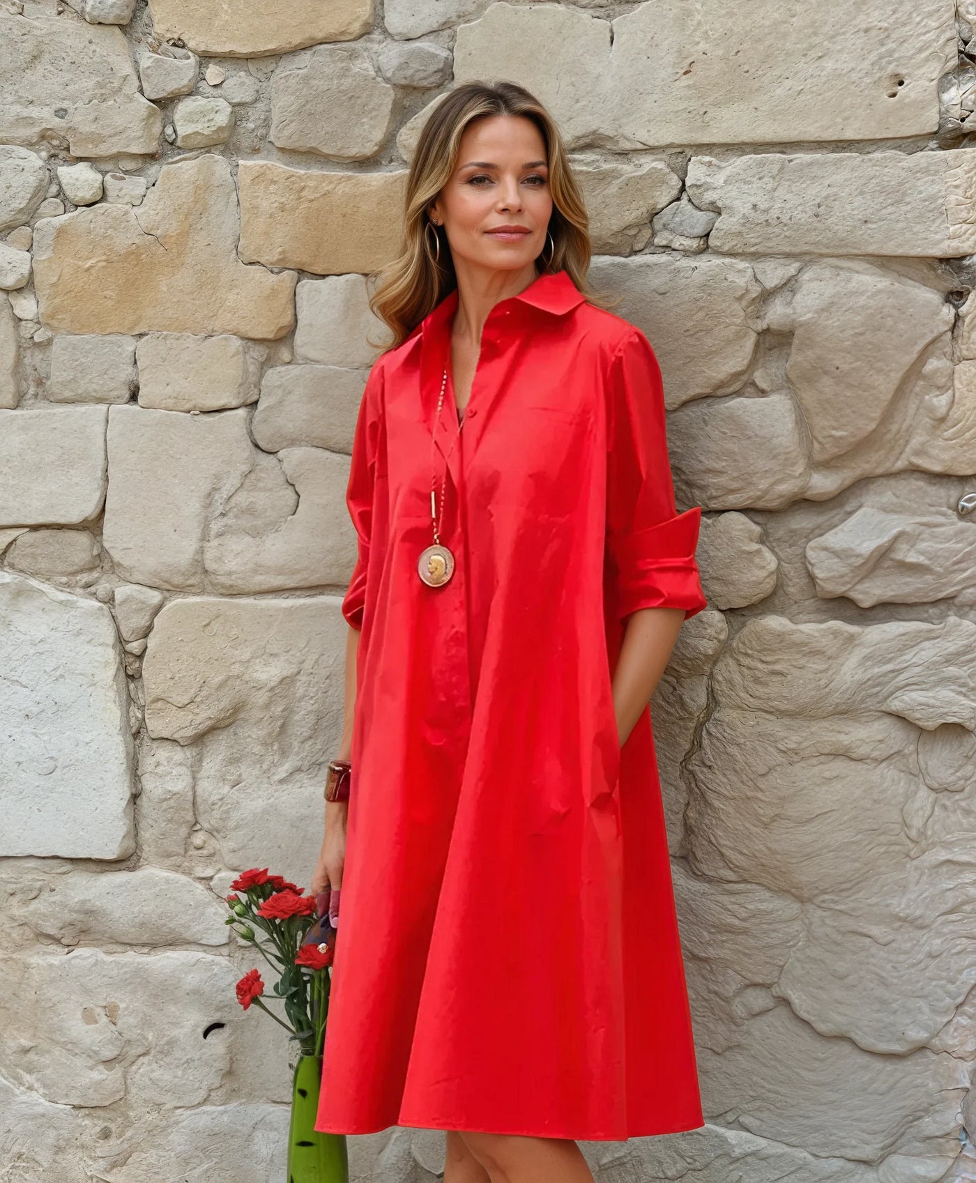 Carlina | Robe Longue Femme - Tissu Léger-3