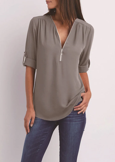 Kassidy Chemisier Femme Chic – Design Moderne avec Fermeture Éclair-1