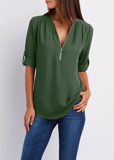 Kassidy Chemisier Femme Chic – Design Moderne avec Fermeture Éclair-4