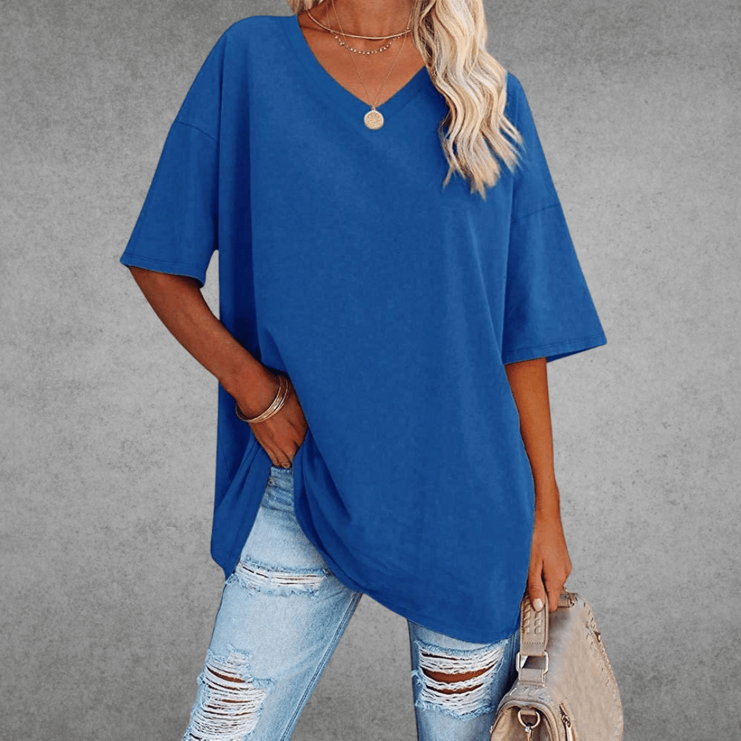 Variant image for T Shirt Femme - Col en V Élégant-6