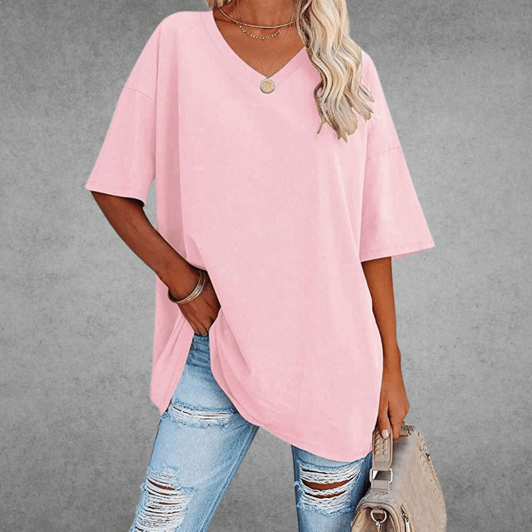 Variant image for T Shirt Femme - Col en V Élégant-21