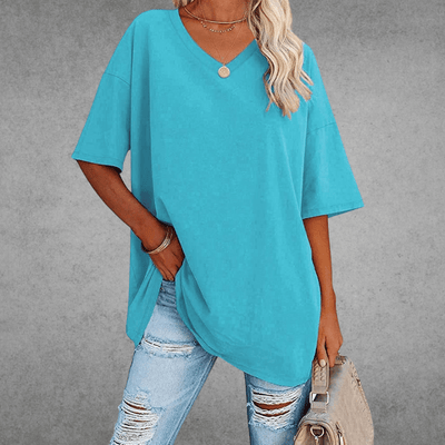 Variant image for T Shirt Femme - Col en V Élégant-11