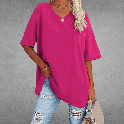 T Shirt Femme - Col en V Élégant-4