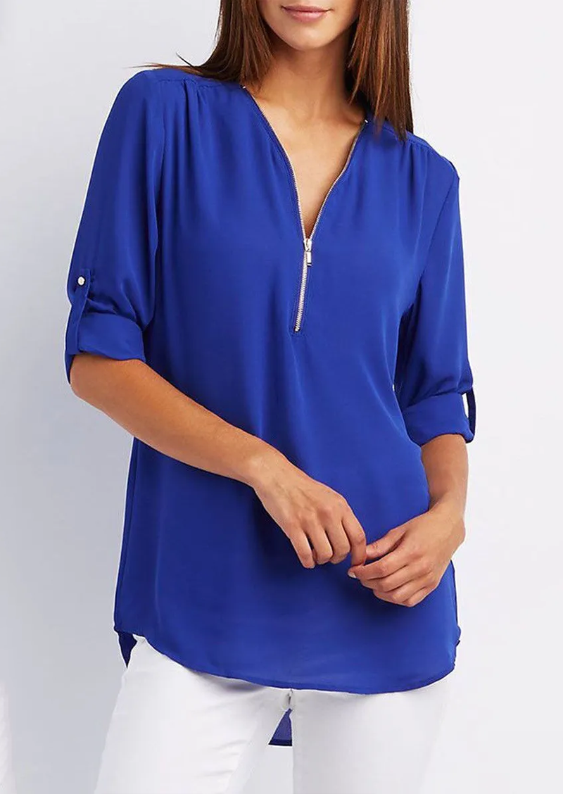 Kassidy Chemisier Femme Chic – Design Moderne avec Fermeture Éclair-2