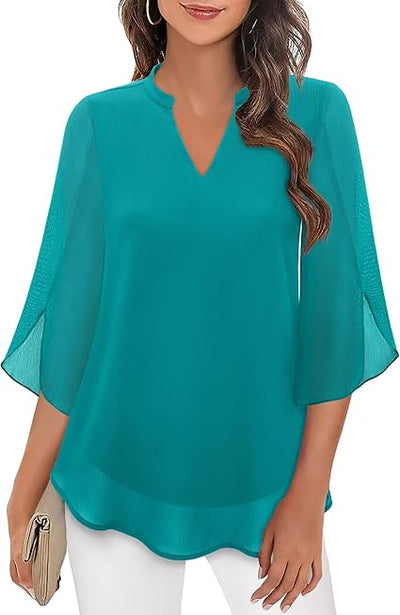 Celeste | Blouse Élégante à Manches Divisées-3