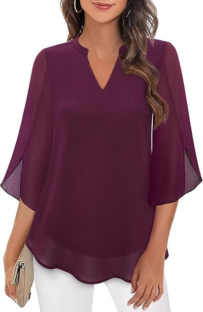 Variant image for Celeste | Blouse Élégante à Manches Divisées-6
