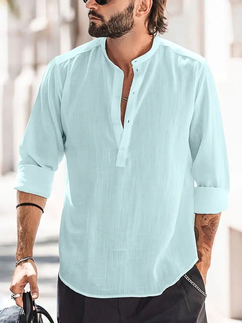 Variant image for Chemise Hugo Homme – Chemise en Lin Classique et Confortable-1