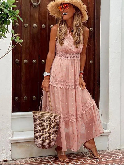 Robe Longue Femme - Robe Maxi Bohème Été-3