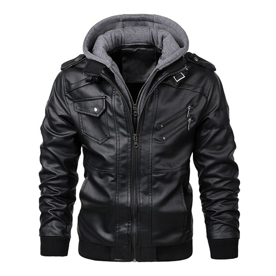 Enzo | Veste en cuir à capuche