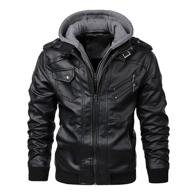 Enzo | Veste en cuir à capuche