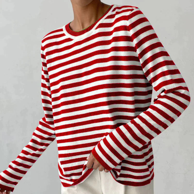 Marina | Pull Hiver avec Rayures Tricotées