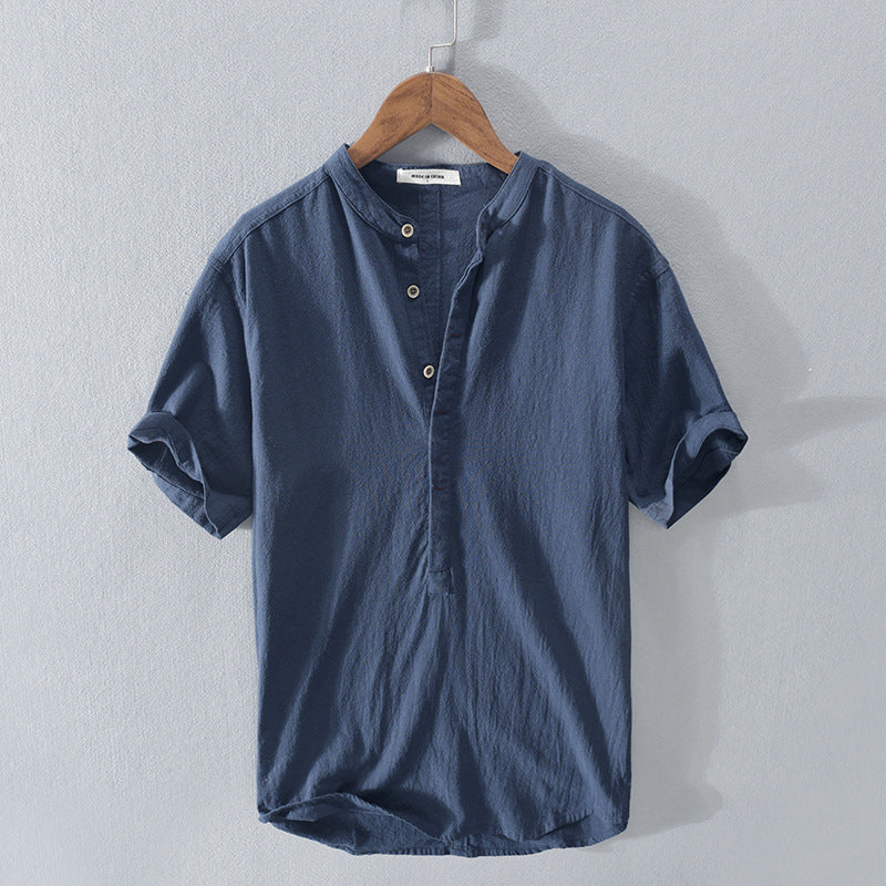 Variant image for Chemise Éthan Homme - Lin Doux, Manches Courtes, Style Décontracté-9