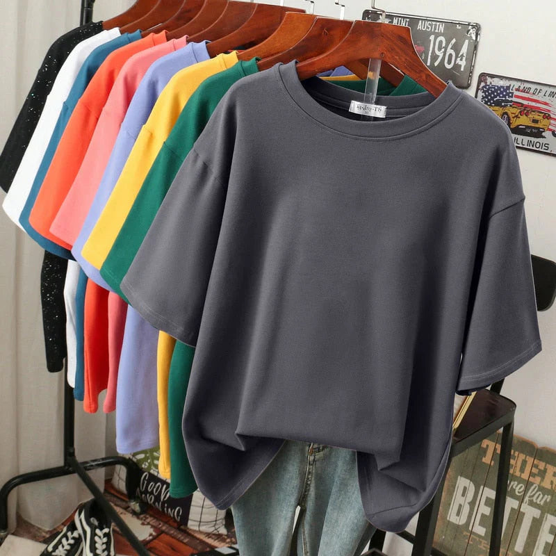 Variant image for T-shirt Rhoswen Oversized – Coton Doux et Respirant, Décontracté-36
