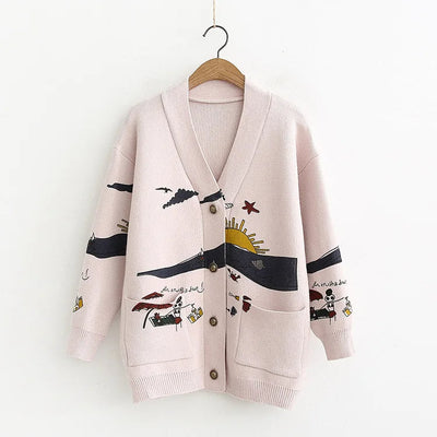 Adalia | Pull avec imprimé et fermeture à boutons