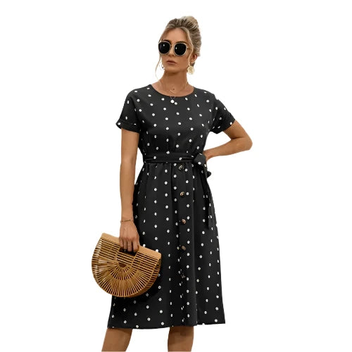 Eloise | Robe mi-longue à pois