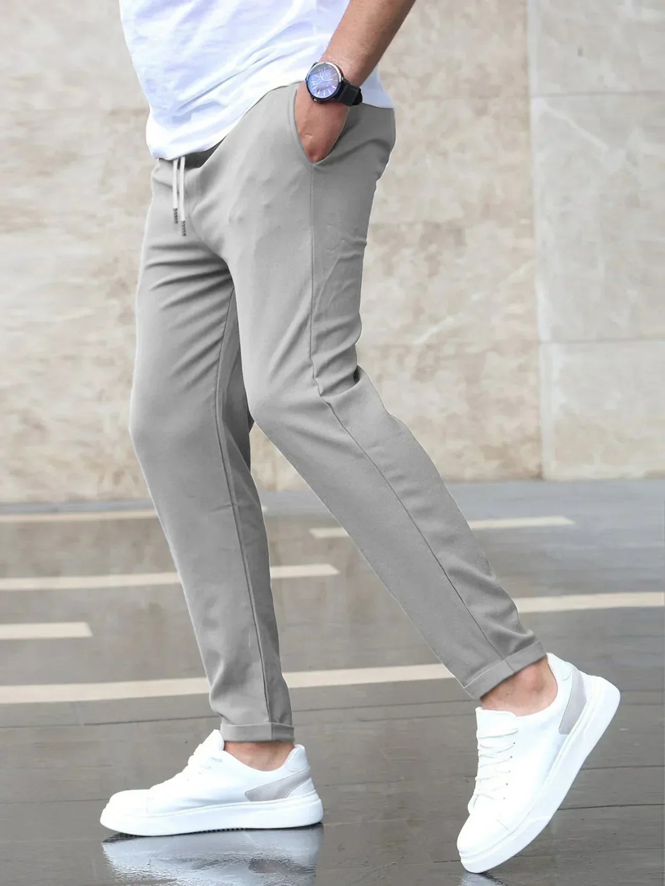 Pantalon Élastique Homme – Confort Extensible, Coupe Classique-2