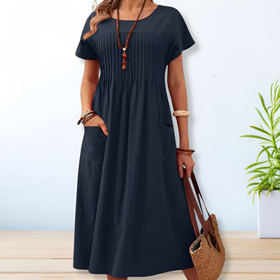 Leona | Robe Décontractée Femme - Coton Lin, Tenue Chic Décontractée-1