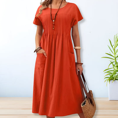 Variant image for Leona | Robe Décontractée Femme - Coton Lin, Tenue Chic Décontractée-17