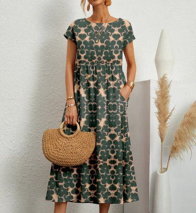 Variant image for Robe Longue Femme Violet – Coton Confortable, Élégante et Florale-21