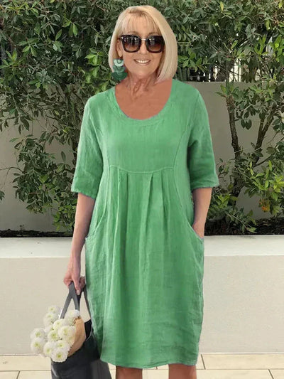 Bridget | Robe Longue Femme Lâche en Coton avec Poches-5