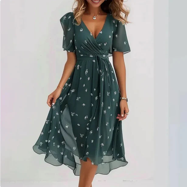 Variant image for Robe Annegret Femme - Robe De Soirée Élégante Col en V, Polyvalente-1