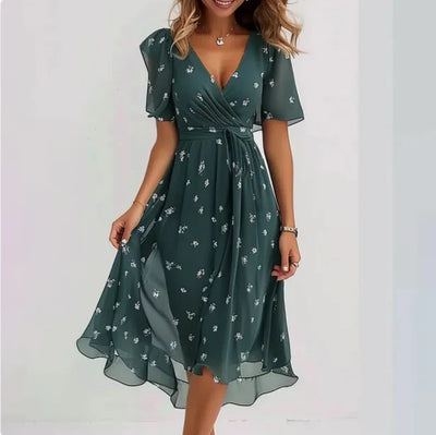 Variant image for Robe Annegret Femme - Robe De Soirée Élégante Col en V, Polyvalente-1