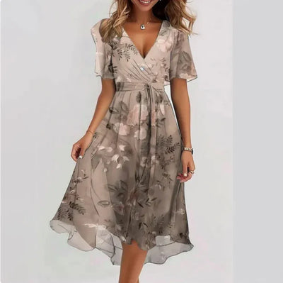 Robe Annegret Femme - Robe De Soirée Élégante Col en V, Polyvalente-3