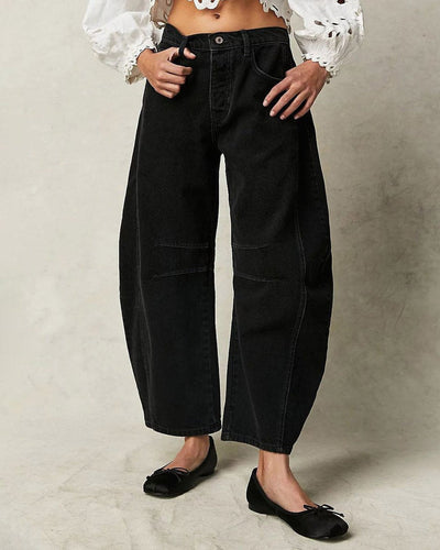 Jean Femme - Taille Mi-Haute Décontractée-1