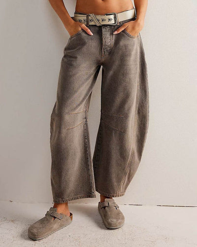 Jean Femme - Taille Mi-Haute Décontractée-4