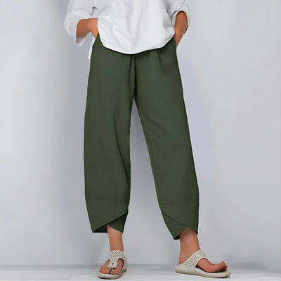 Layla | Pantalon Lin Femme Fluide Élégant-3