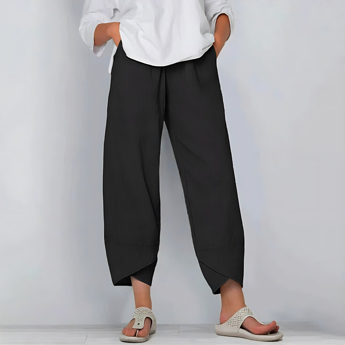 Layla | Pantalon Lin Femme Fluide Élégant-5