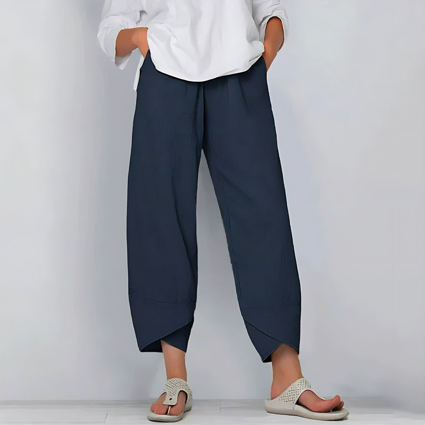 Layla | Pantalon Lin Femme Fluide Élégant-2
