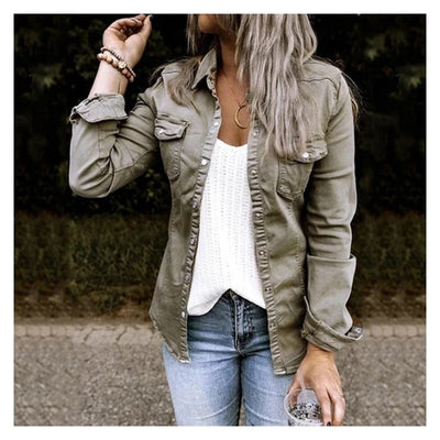 Variant image for Veste en Jean Femme Heidi – Denim de Haute Qualité, Classique et Élégante-11