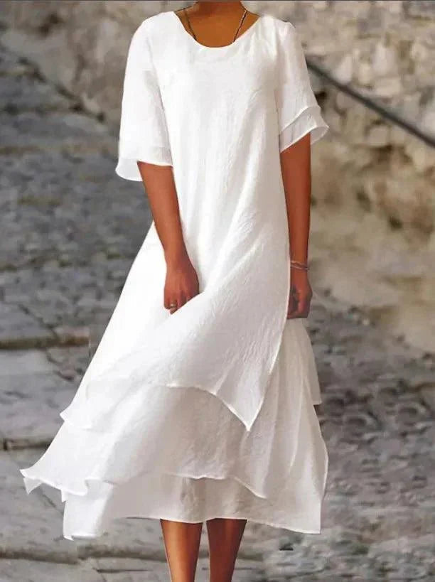Maya | Robe Longue Femme Maxi Élégante d'Été en Coton Taille S à 3XL-3