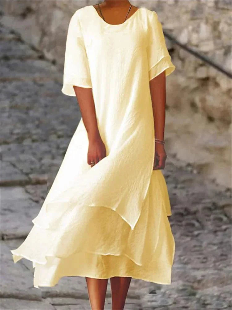 Maya | Robe Longue Femme Maxi Élégante d'Été en Coton Taille S à 3XL-2