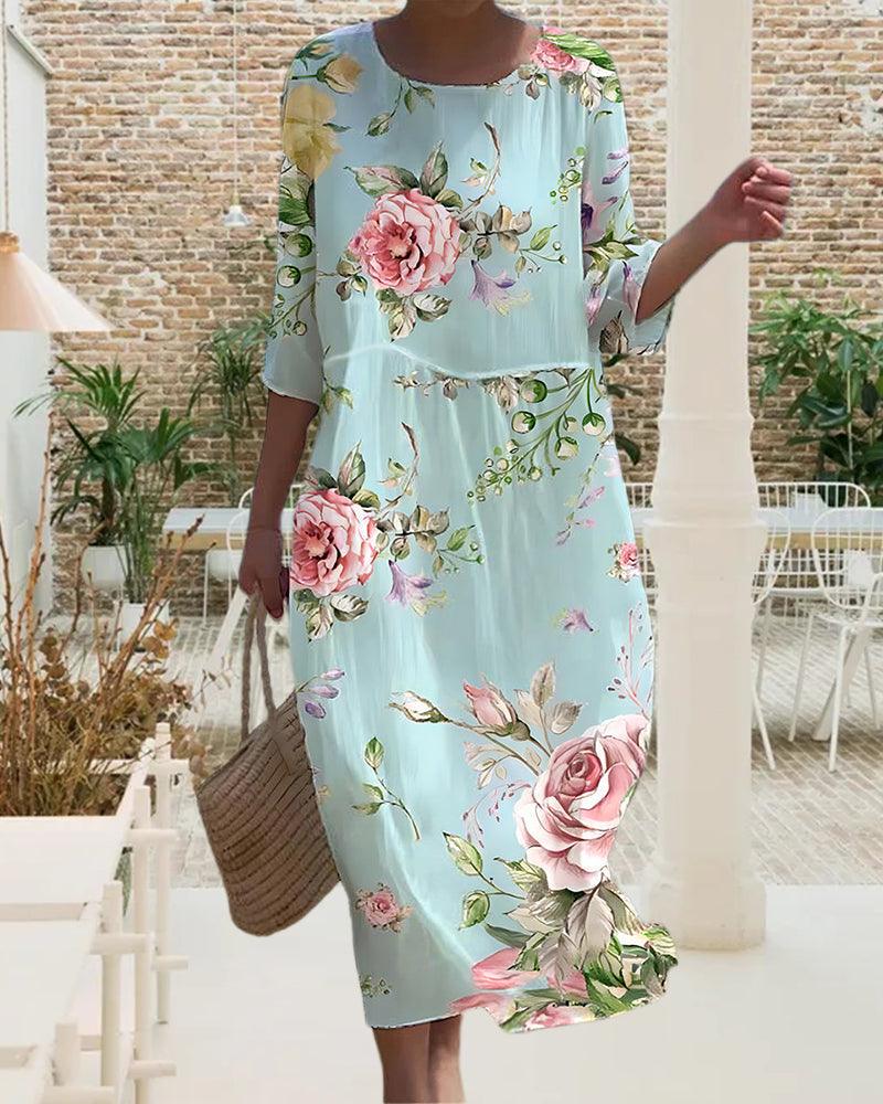 Miranda | Robe Longue Femme Florale Élégante-3