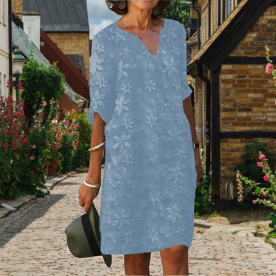 Variant image for Robe Ambre Élégante Femme - Design Floral Chic, Robe Longue-25