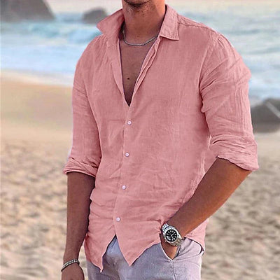 Zander Chemise Homme – Lin Respirant, Élégance Décontractée-1