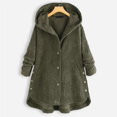 Sarina | Manteau en Velours Côtelé avec Capuche