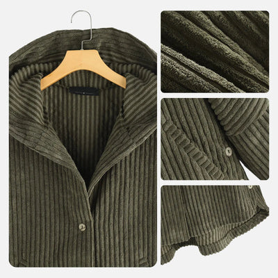 Sarina | Manteau en Velours Côtelé avec Capuche