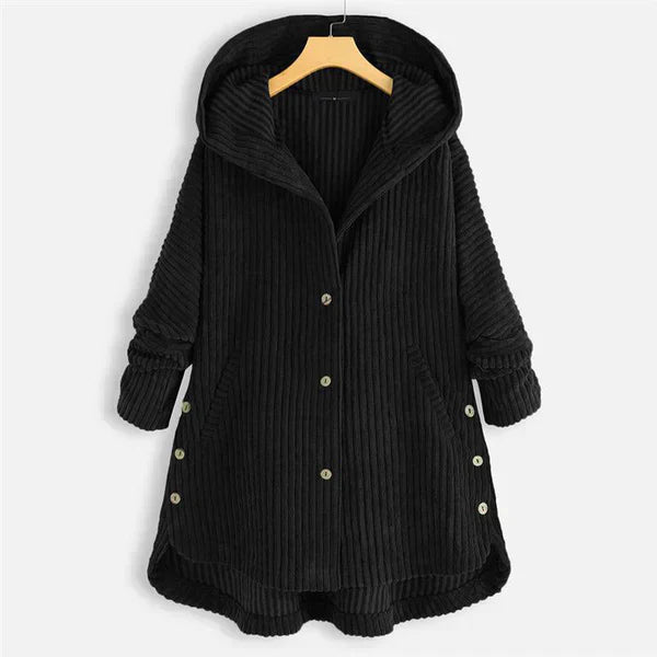 Sarina | Manteau en Velours Côtelé avec Capuche