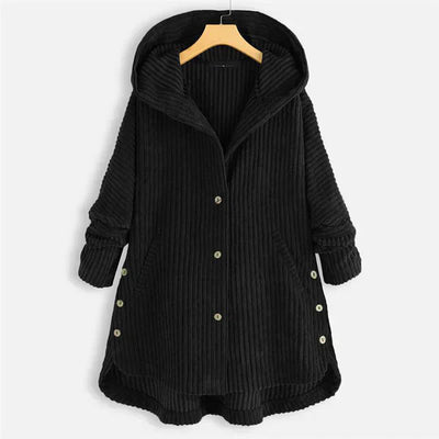 Sarina | Manteau en Velours Côtelé avec Capuche