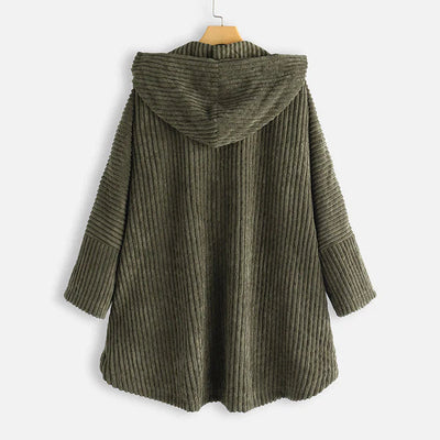 Sarina | Manteau en Velours Côtelé avec Capuche