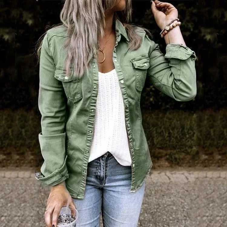 Variant image for Veste en Jean Femme Heidi – Denim de Haute Qualité, Classique et Élégante-6